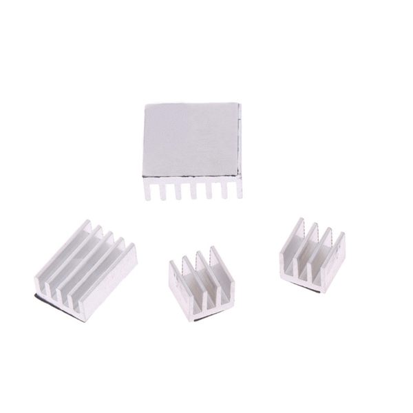 Raspberry Pi 4 Aluminium Heat Sink – 4 Set ( Size: 14 x 14 x 6, 14 x 9 x4 & 2 7 x 7 x 6)