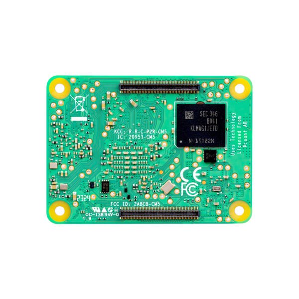 Raspberry Pi Compute Module 5- 4GB RAM, 16GB eMMC, 2.4/5.0GHz Wi-Fi & Bluetooth 5.0 (CM5104016)